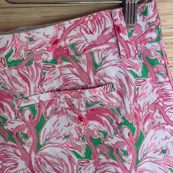 Lilly Pulitzer The Callahan Short women's size 8 Pink Colony Green Flamingo 5" - Picture 6 of 9